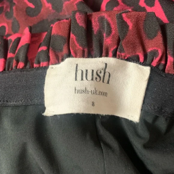 Hush Size 8 Dress Off the Shoulder Animal Print Short Pockets Bardot Womens - Picture 5 of 9